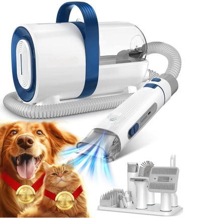 Dog Hair Vacuum&Dog Grooming Kit with 7 Pet Grooming Tools for Shedding Pet Hair